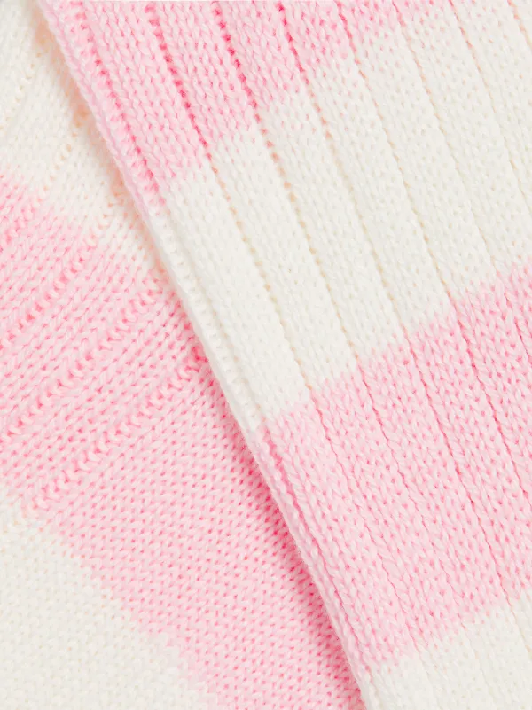 Pink and White Striped Cotton Socks