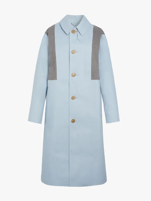 Placid Blue & Top Grey Bonded Cotton Coat LR-089/CB