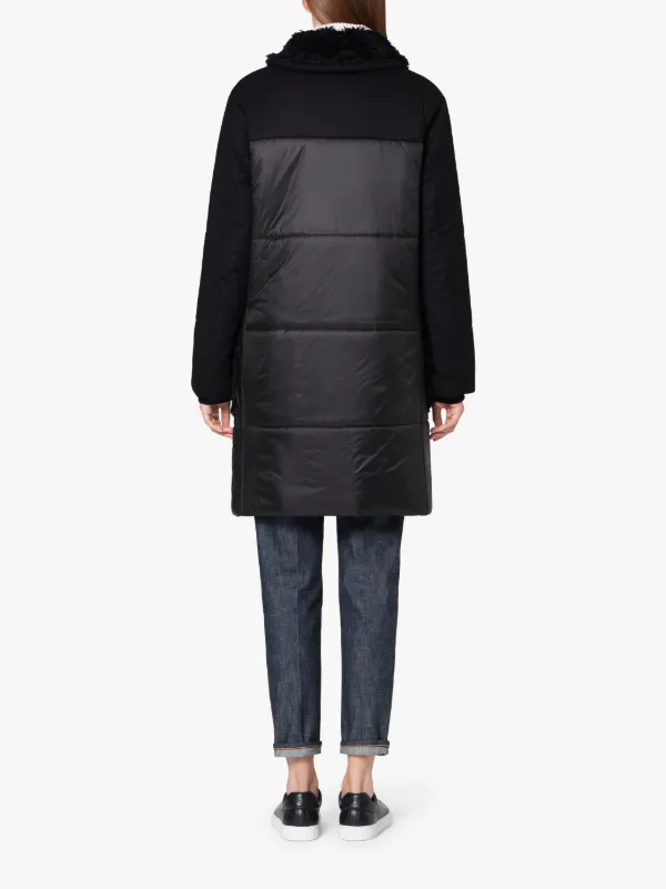 PORIN Black Wool THINDOWN Panel Coat | LM-1005F/TD