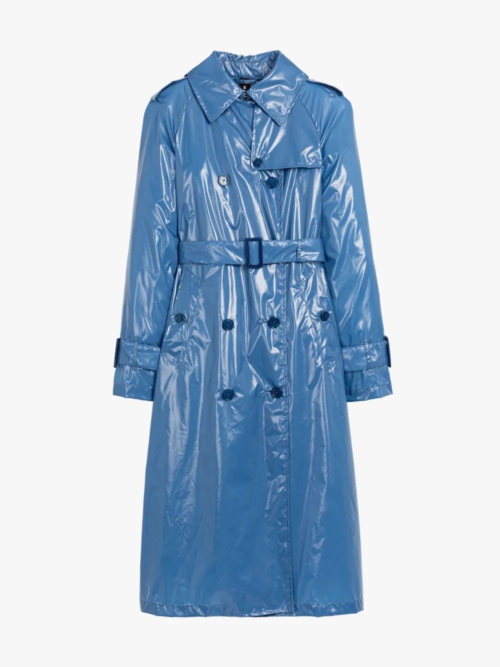 PRIMROSE Pop Blue PVC Trench Coat Mackintosh