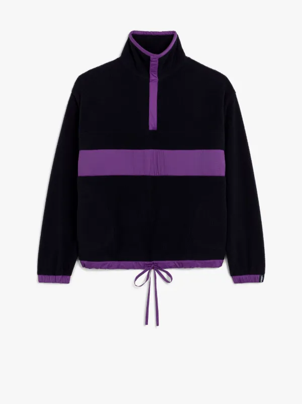 Purple & Navy Fleece Popover Jacket