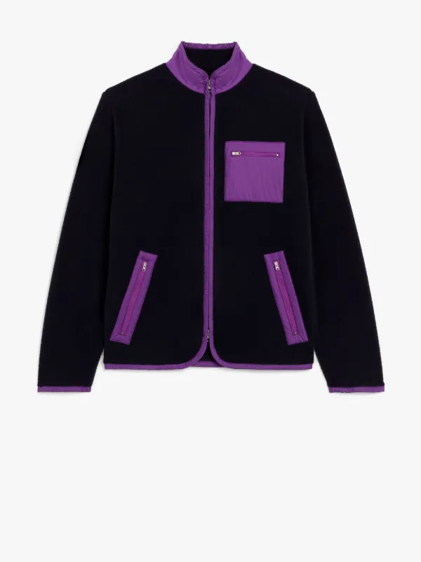 Purple & Navy Zip-Up Fleece Jacket