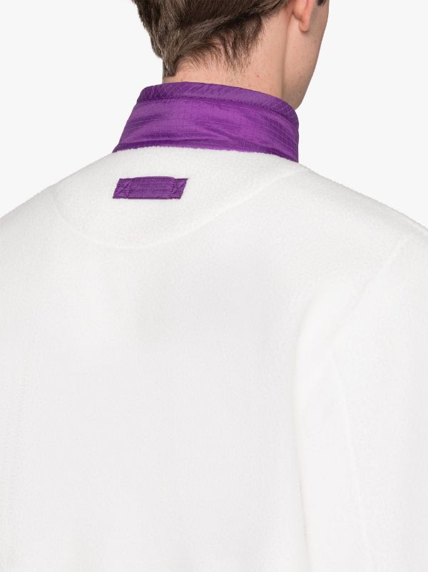 Purple & White Zip-Up Fleece Jacket
