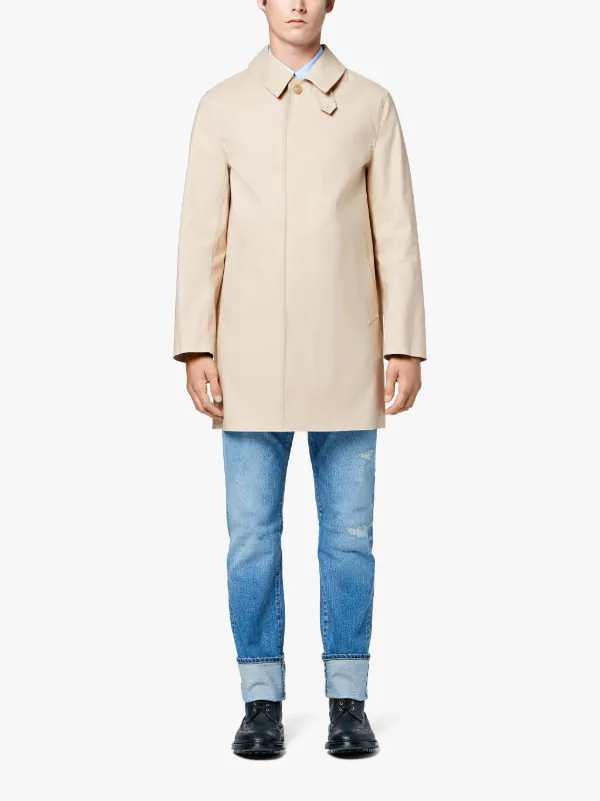 Putty Bonded Cotton Short Mackintosh Coat