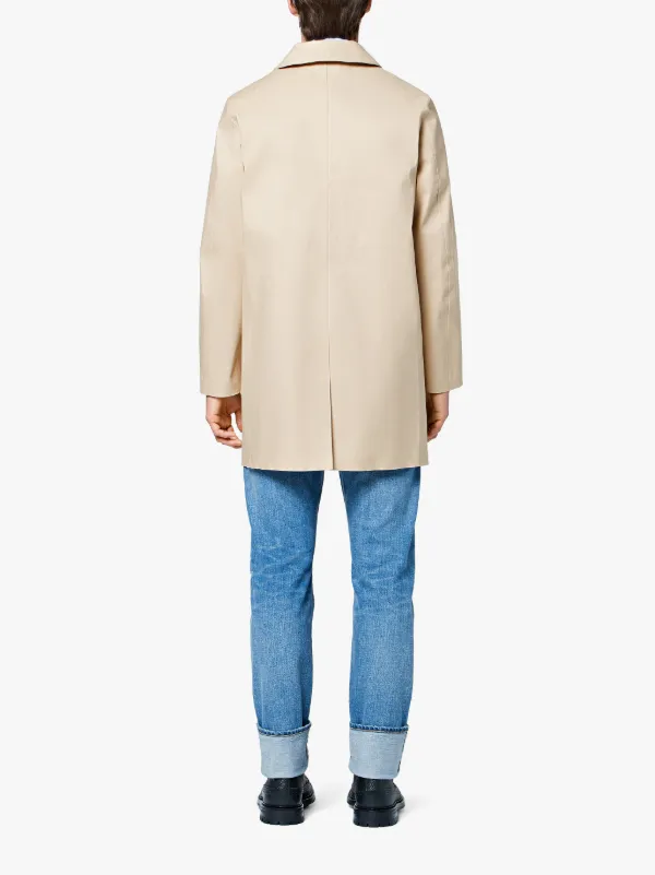 Putty Bonded Cotton Short Mackintosh Coat