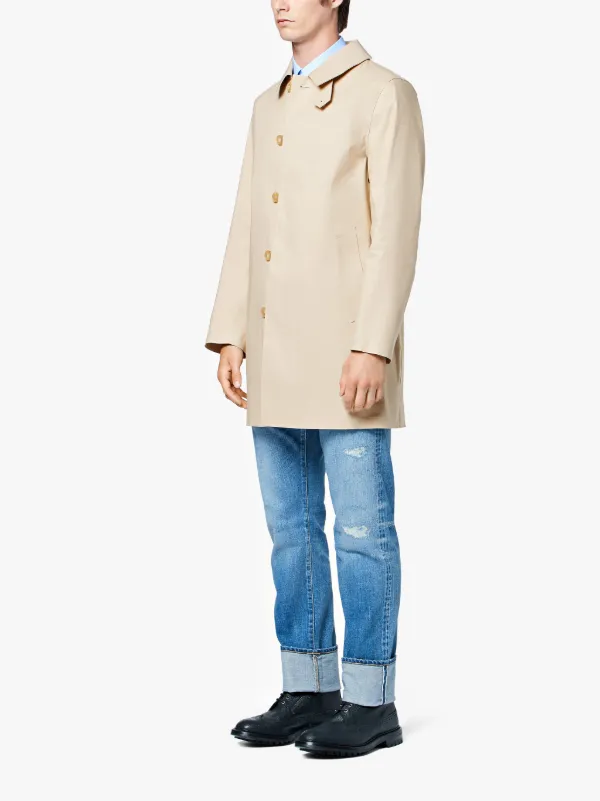 Putty Bonded Cotton Short Mackintosh Coat