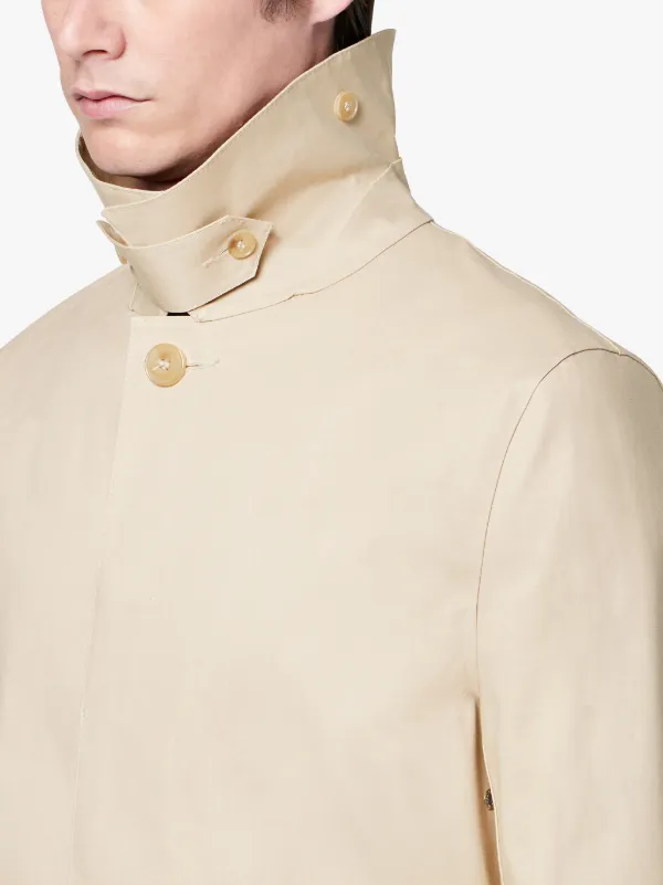 Putty Bonded Cotton Short Mackintosh Coat