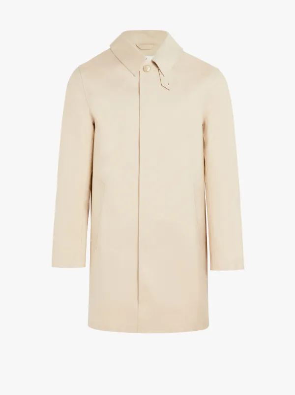 Putty Bonded Cotton Short Mackintosh Coat