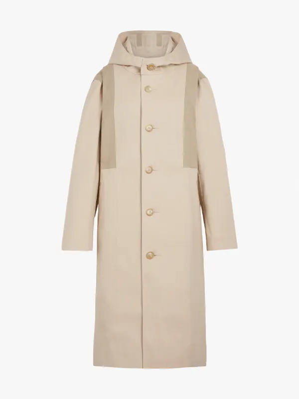 Putty & Fawn Bonded Cotton Hooded Coat LR-090/CB