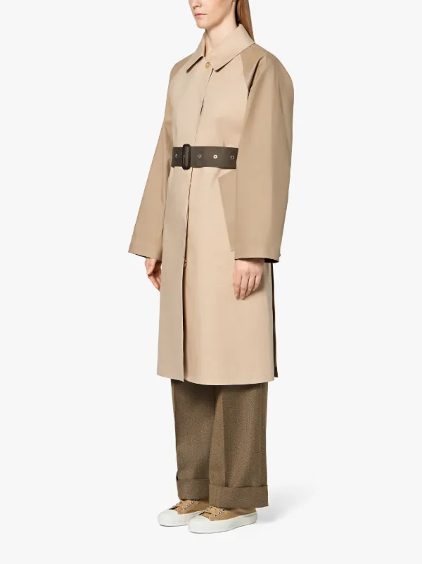 Putty & Fawn Bonded Cotton Oversized Trench Coat LR-092/CB