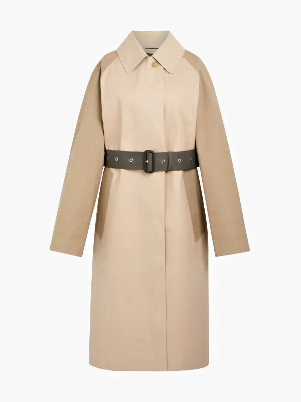 Putty & Fawn Bonded Cotton Oversized Trench Coat LR-092/CB