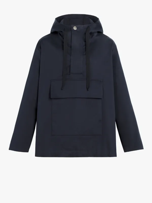 RAFFORD Navy Cotton Oversized Anorak Jacket | GM-1042