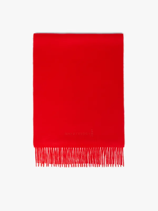 Red Cashmere Embroidered Scarf | ACC-013/E