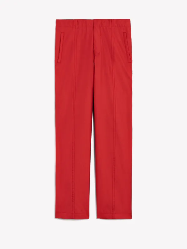 Red Cotton & Silk 0002 Trousers