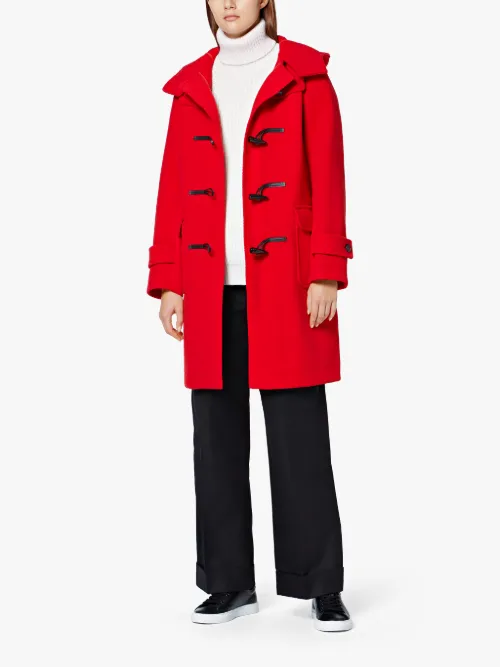 bright red wool coat