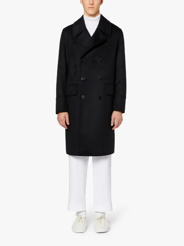 REDFORD Black Wool & Cashmere Double Breasted Coat | GM-1101