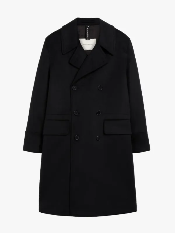 Black wool cashmere coat best sale