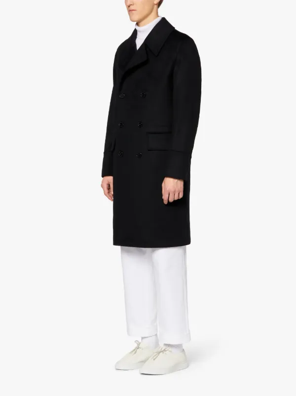 REDFORD Black Wool & Cashmere Double Breasted Coat | GM-1101