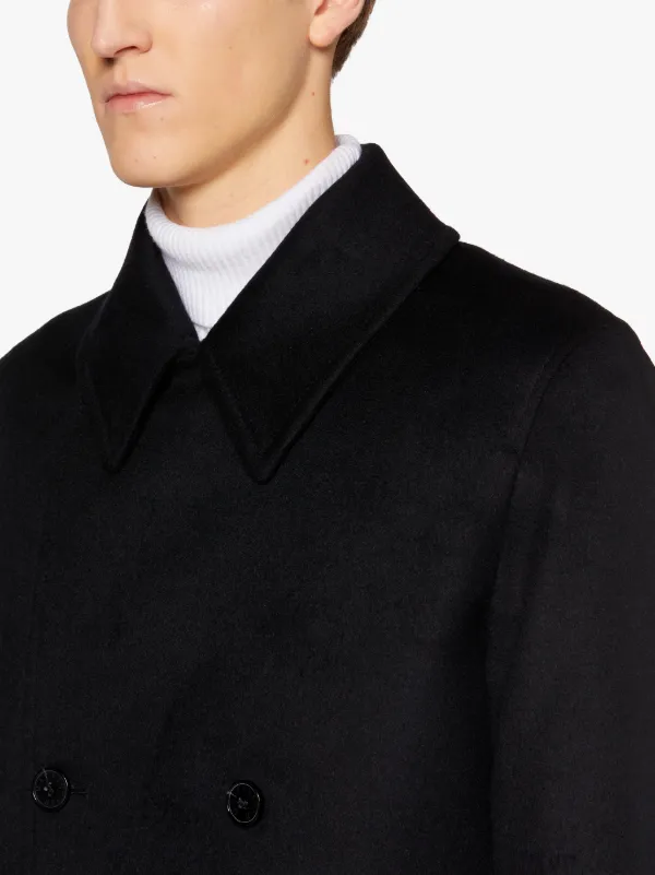 REDFORD Black Wool & Cashmere Double Breasted Coat | GM-1101