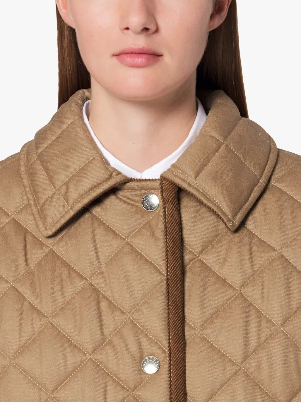 RHYNIE Beige Quilted Wool Coat | LQ-1004