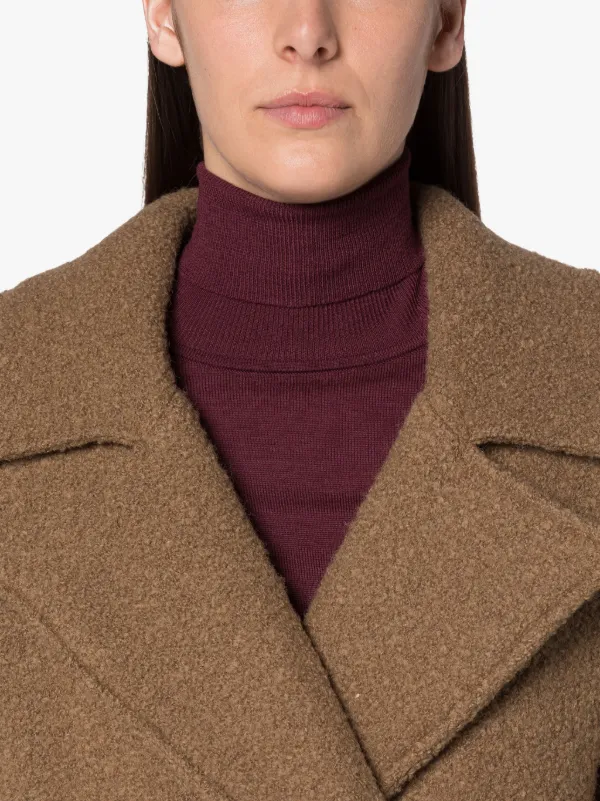 ROBINA Beige Virgin Wool Blend Double Breasted Coat