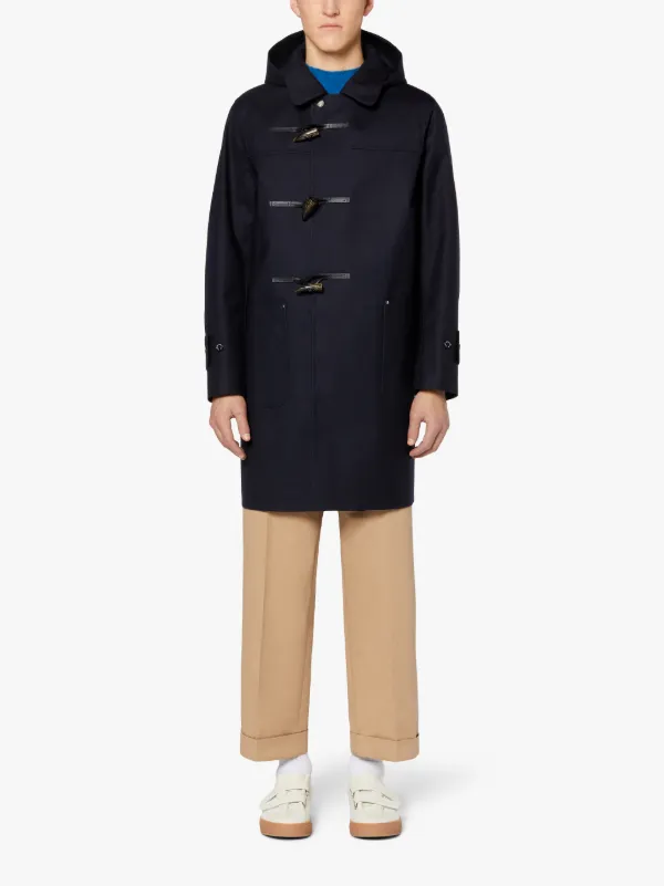 ROGART Navy Bonded Wool Duffle Coat | GR-1031