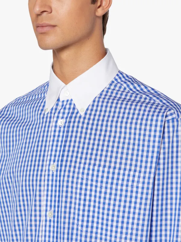 ROMA Blue Check Button Down Shirt | GSC-105