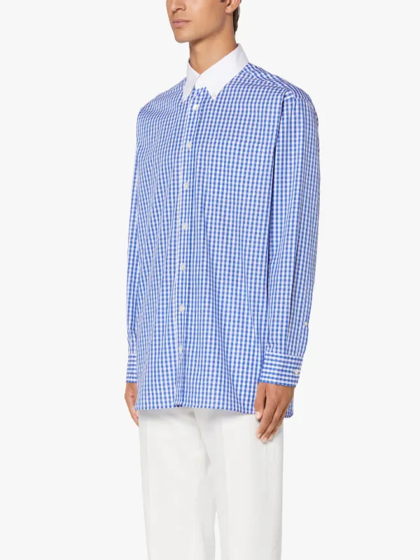 ROMA Blue Check Button Down Shirt | GSC-105