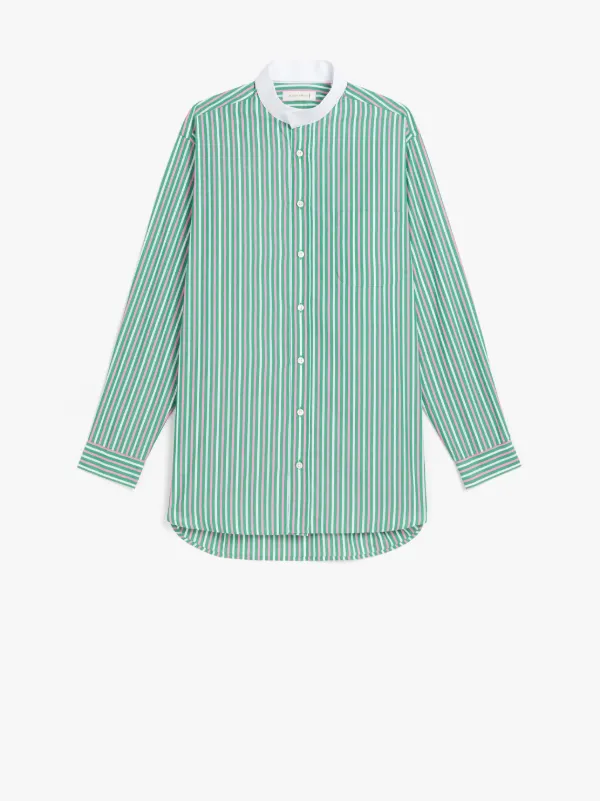 ROMA Green & Pink Stripe Button Down Shirt