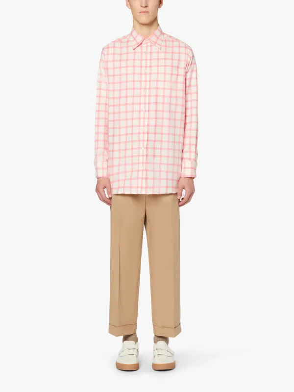 ROMA Pink Check Cotton Button Down Shirt | GSC-105