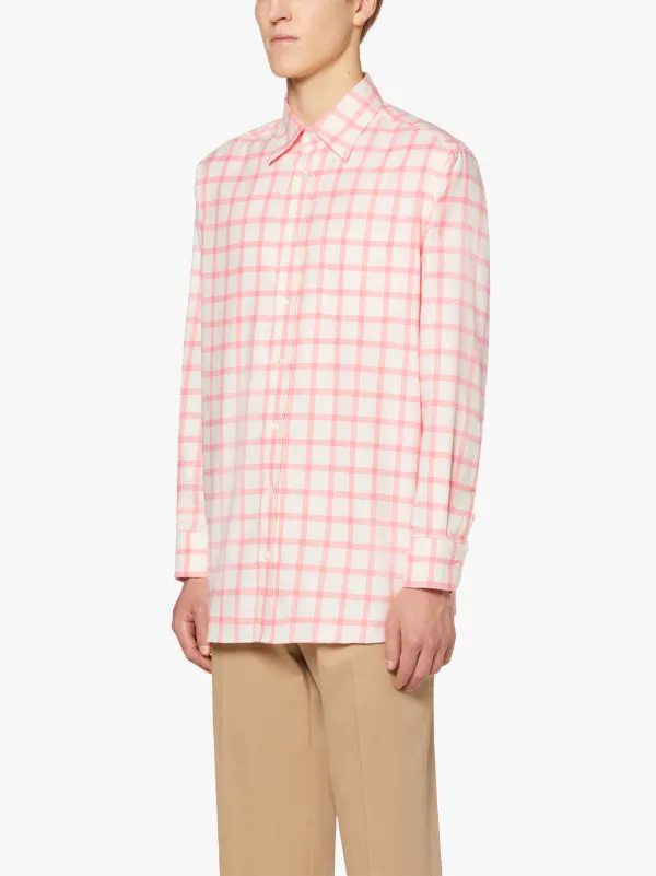 ROMA Pink Check Cotton Button Down Shirt | GSC-105