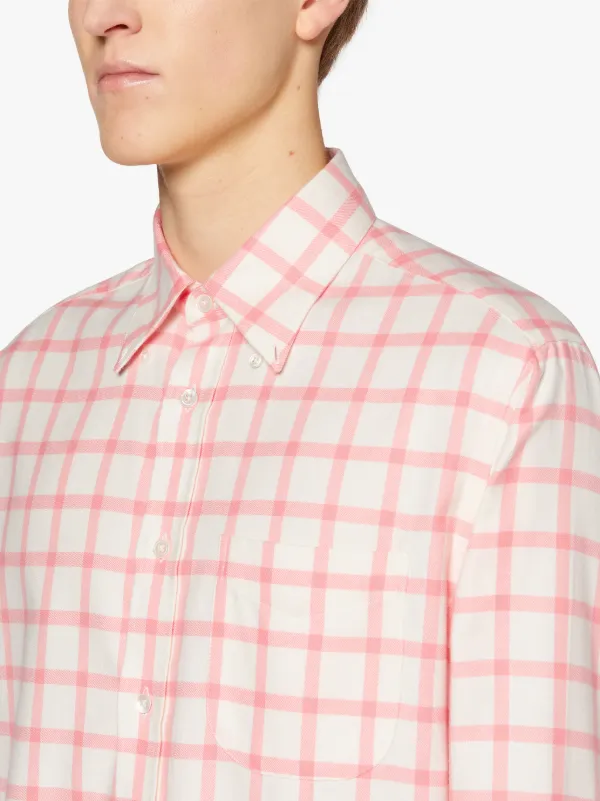 ROMA Pink Check Cotton Button Down Shirt | GSC-105