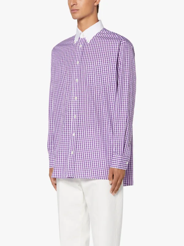 ROMA Purple Check Button Down Shirt | GSC-105