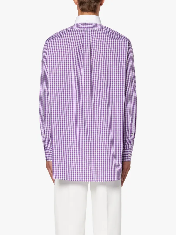 ROMA Purple Check Button Down Shirt | GSC-105