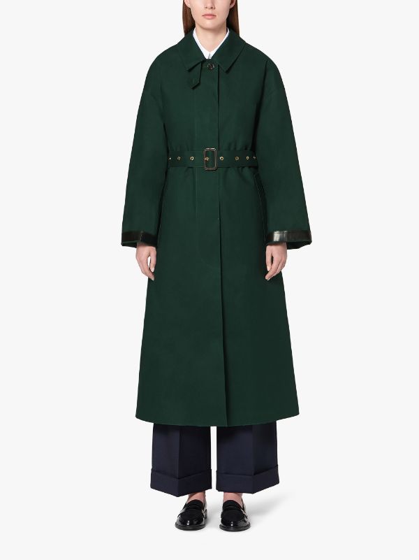 ROSEWELL Cedar Green Oversized Single Breasted Trench Coat | LR-1014D