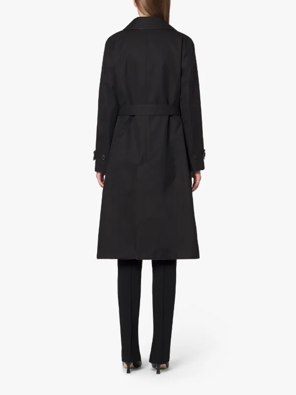 ROSLIN Black Cotton & Wool Reversible Trench Coat | LM-061R