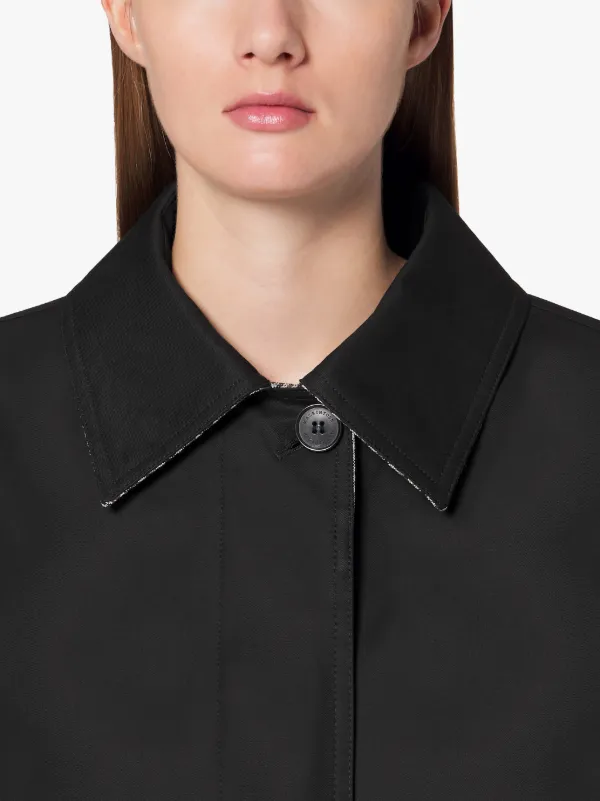 ROSLIN Black Cotton & Wool Reversible Trench Coat | LM-061R