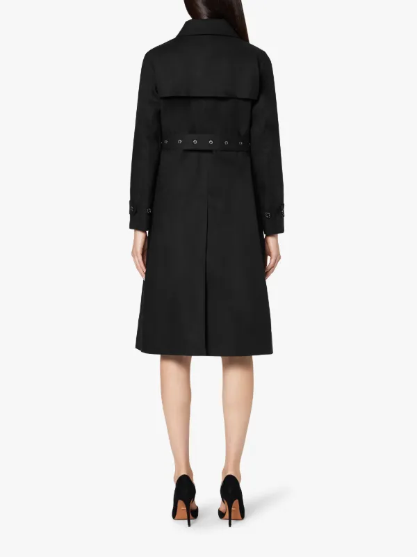 ROSLIN Black RAINTEC Cotton Single Breasted Trench Coat | LM-061FD