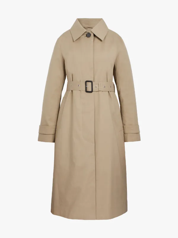 ROSLIN Fawn RAINTEC Cotton Single Breasted Trench Coat | LM-061FD