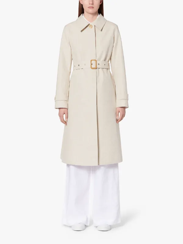 ROSLIN Natural RAINTEC Linen Single Breasted Trench Coat | LM-061B