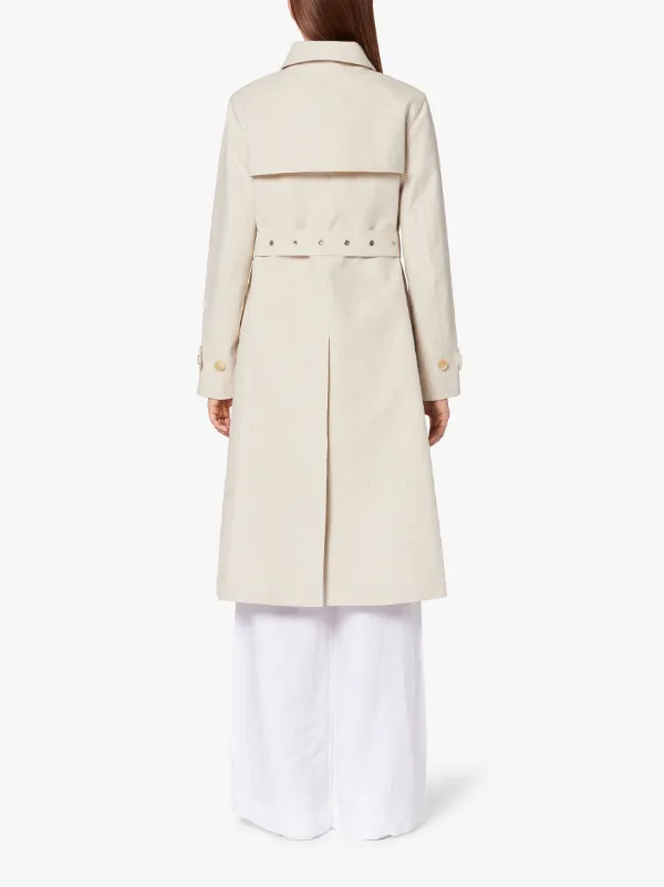 ROSLIN Natural RAINTEC Linen Single Breasted Trench Coat | LM-061B