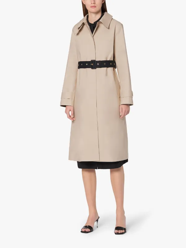 ROSLIN Putty Bonded Cotton Single Breasted Trench Coat | LR-061