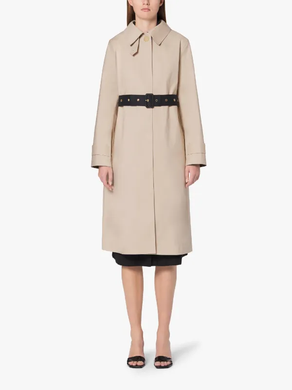 ROSLIN Putty Bonded Cotton Single Breasted Trench Coat | LR-061