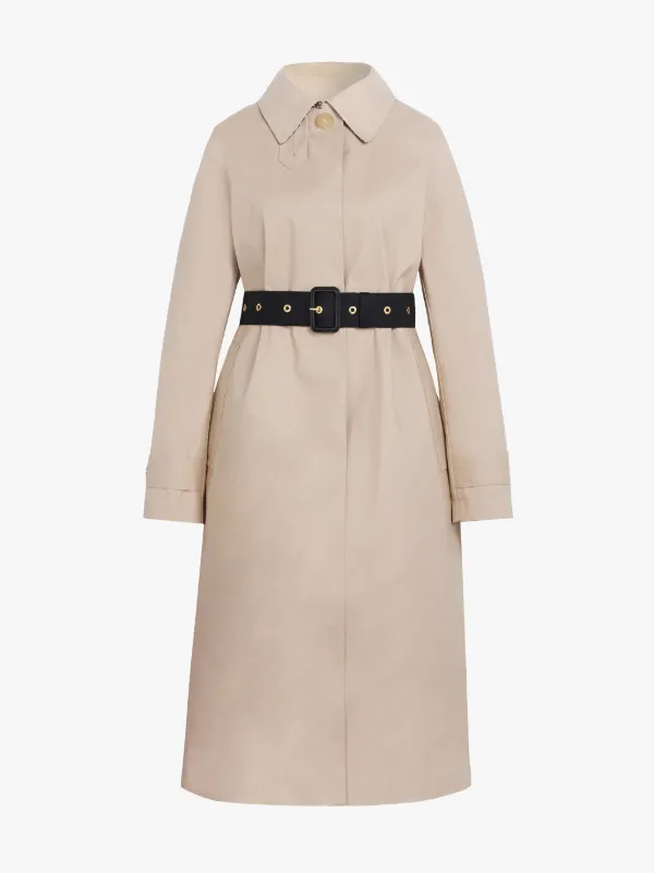 ROSLIN Putty Bonded Cotton Single Breasted Trench Coat | LR-061