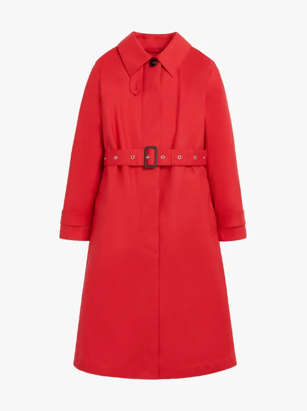 ROSLIN Red RAINTEC Cotton Single Breasted Trench Coat | LM-061B