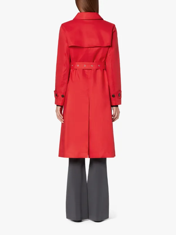 ROSLIN Red RAINTEC Cotton Single Breasted Trench Coat | LM-061B