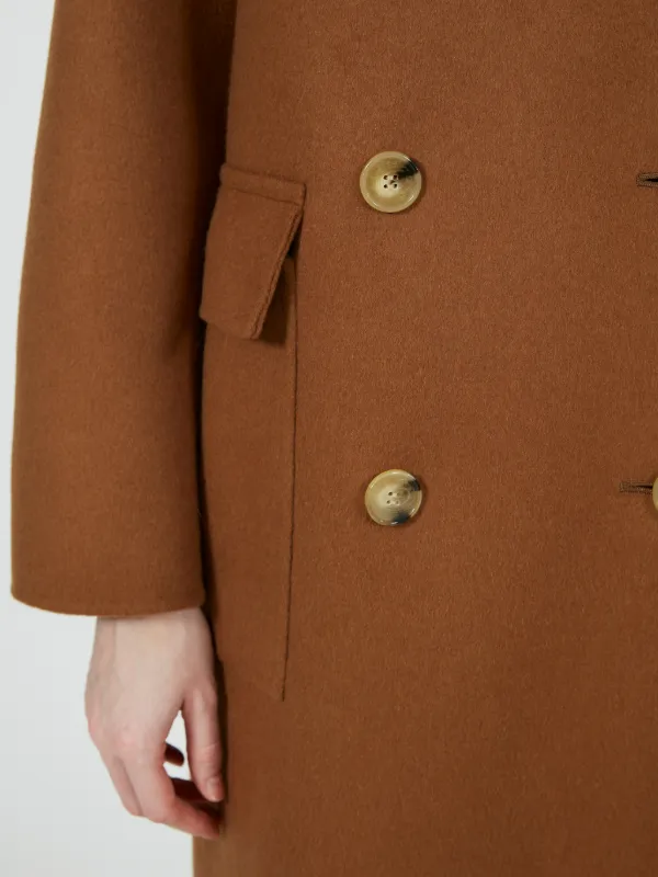 ROTHES BACK TAB LONG PEA COAT CAMEL | LM-1091/J | MACKINTOSH