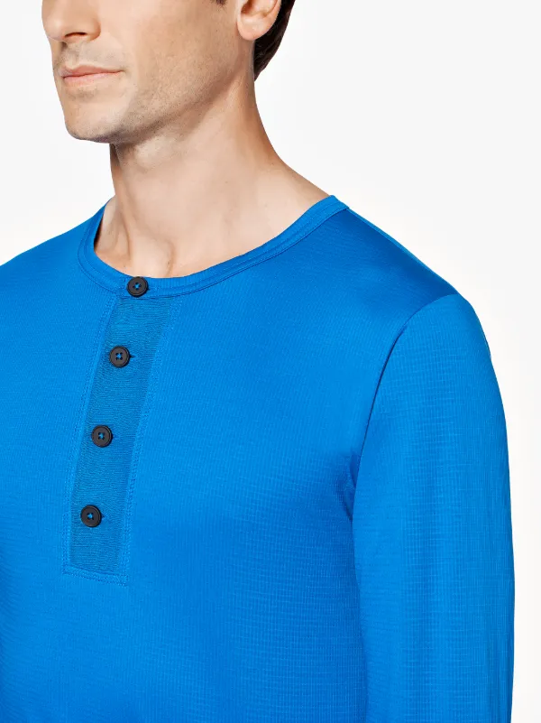 Royal Blue Cotton 0003 Henley Shirt