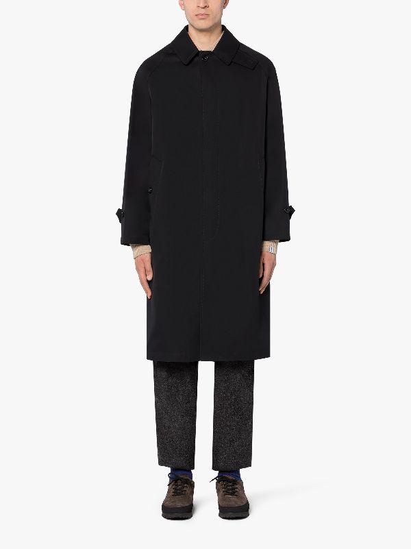 SELWYN Black Cotton Overcoat