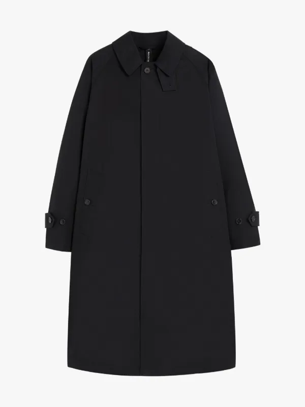 SELWYN Black Cotton Overcoat